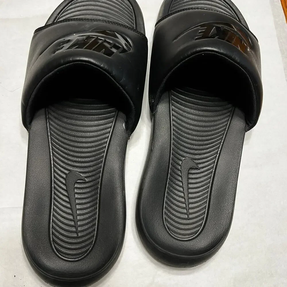 Nike slides, Black, men’s size 13